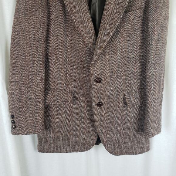 Vintage Signature Series Herringbone Tweed Wool Blazer Sport Coat Jacket Mens 40 - Picture 3 of 11